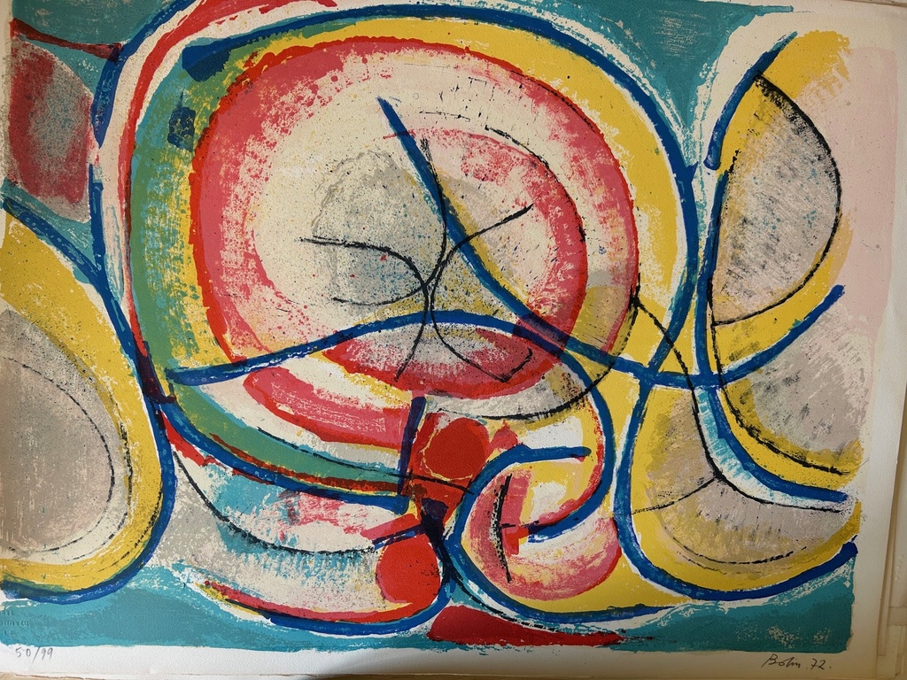 Untitled ’72 (light circles on blue)