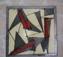 Composition Grise Beige et Rouge 
