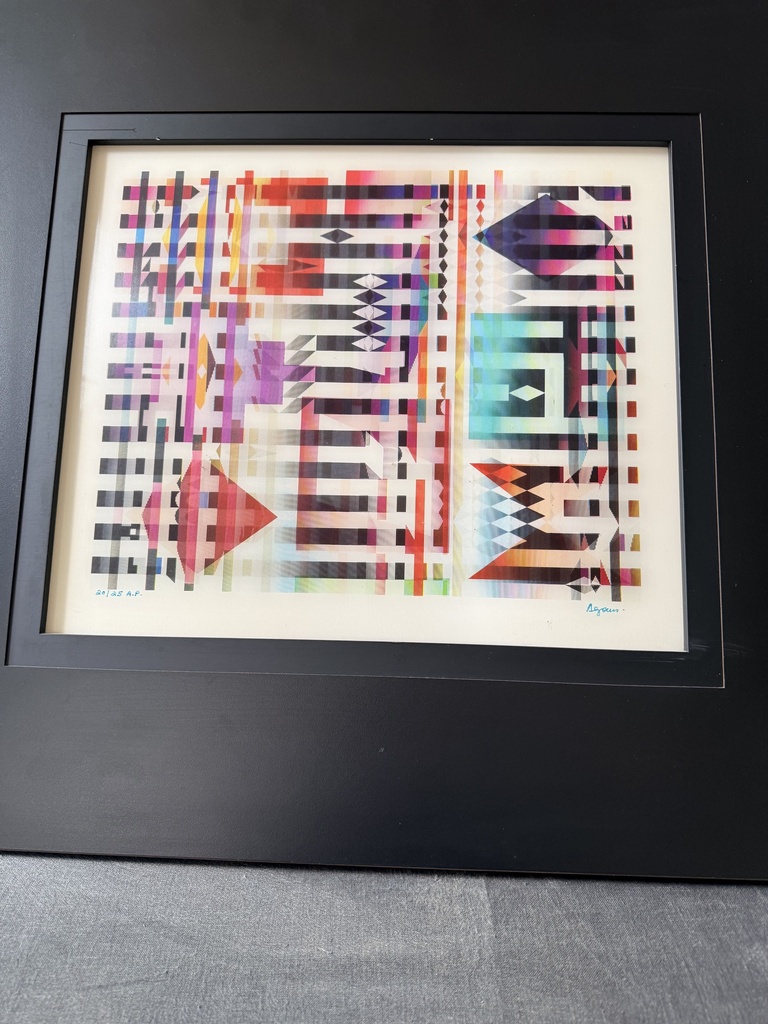 Agamographe, sérigraphie lenticulaire en couleurs sur support strié