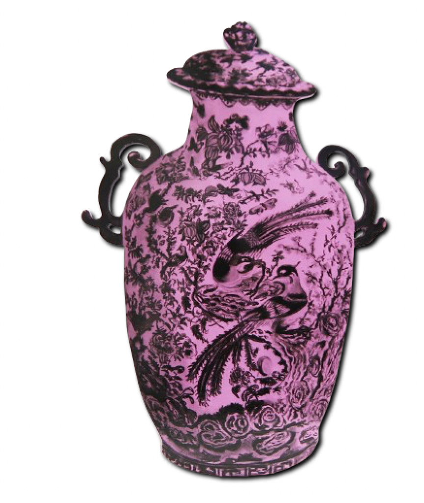China Covered Urn (pink)