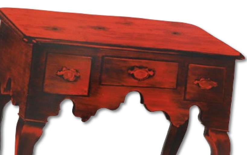 Queen Anne Lowboy of Walnut with Spanish Feet (red)