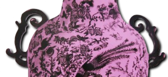 China Covered Urn (pink)