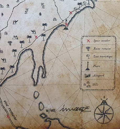Invader - Carte de l'Invasion de Djerba - 2020 - 4