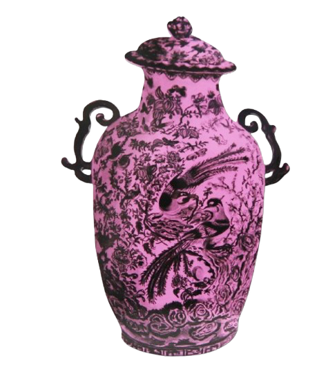 China Covered Urn (pink)