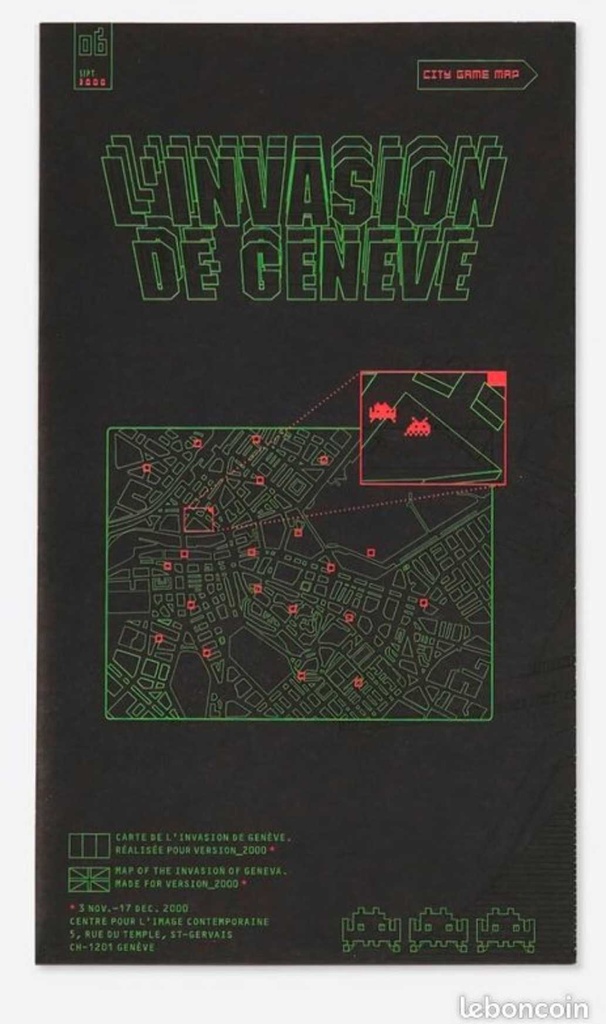 Space invader carte d'invasion de Genève 