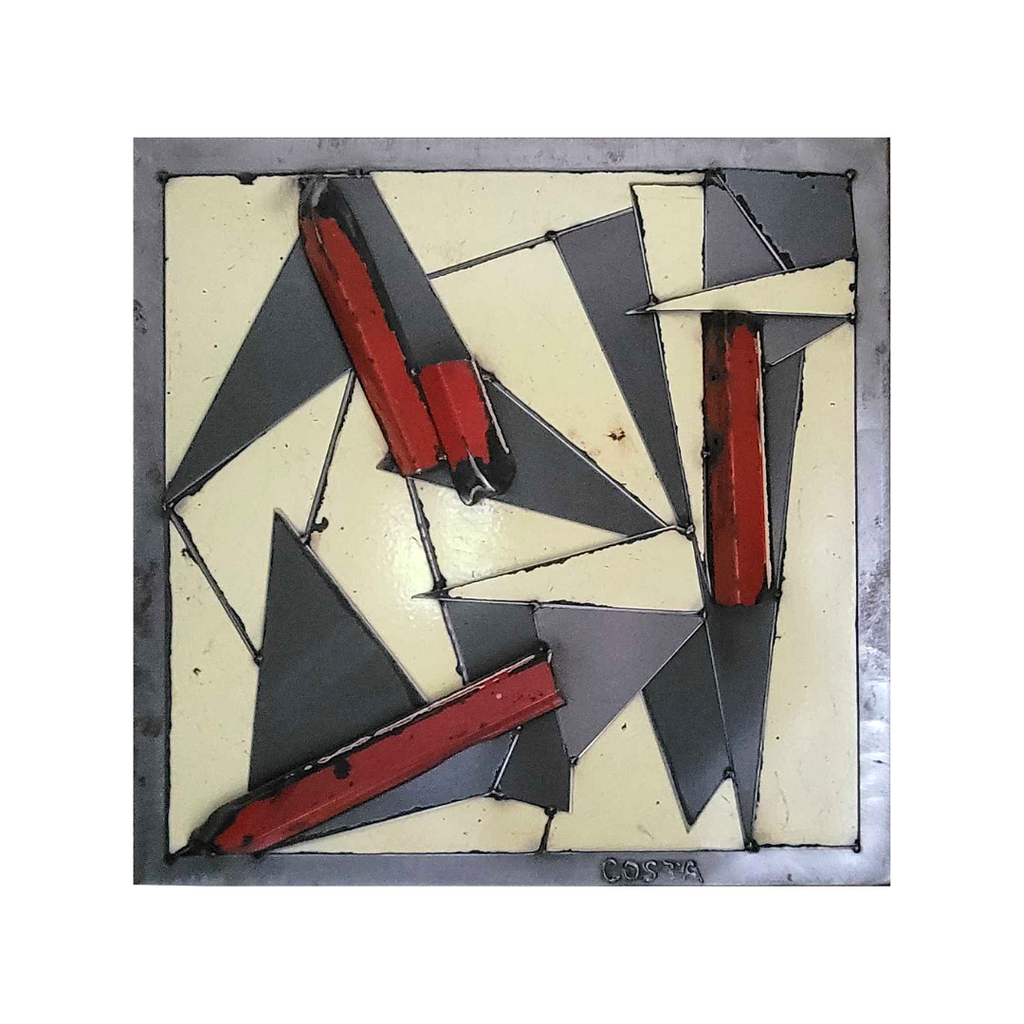 Composition Grise Beige et Rouge 