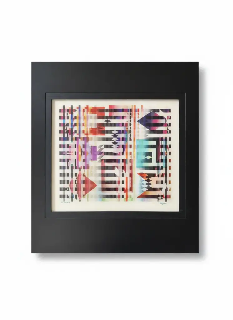 Agamographe, sérigraphie lenticulaire en couleurs sur support strié