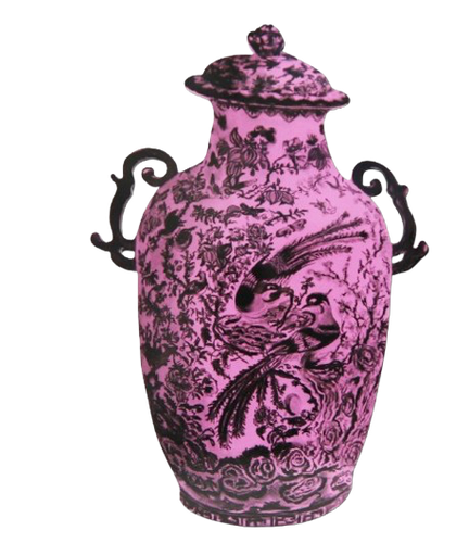 China Covered Urn (pink)